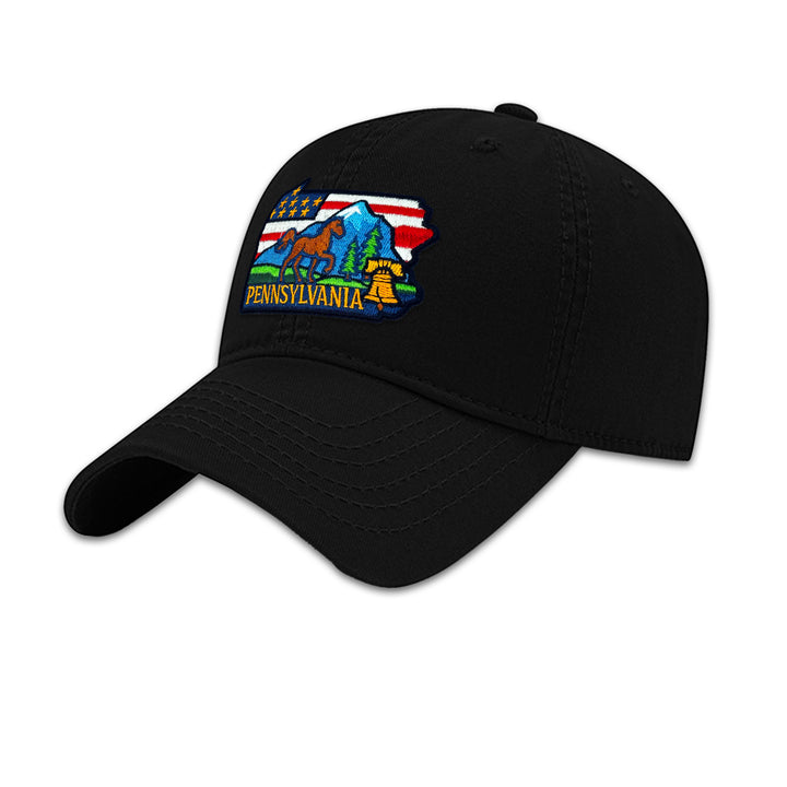 Pennsylvania State Embroidered Patch Baseball Cap – State Pride Travel Souvenir Hat