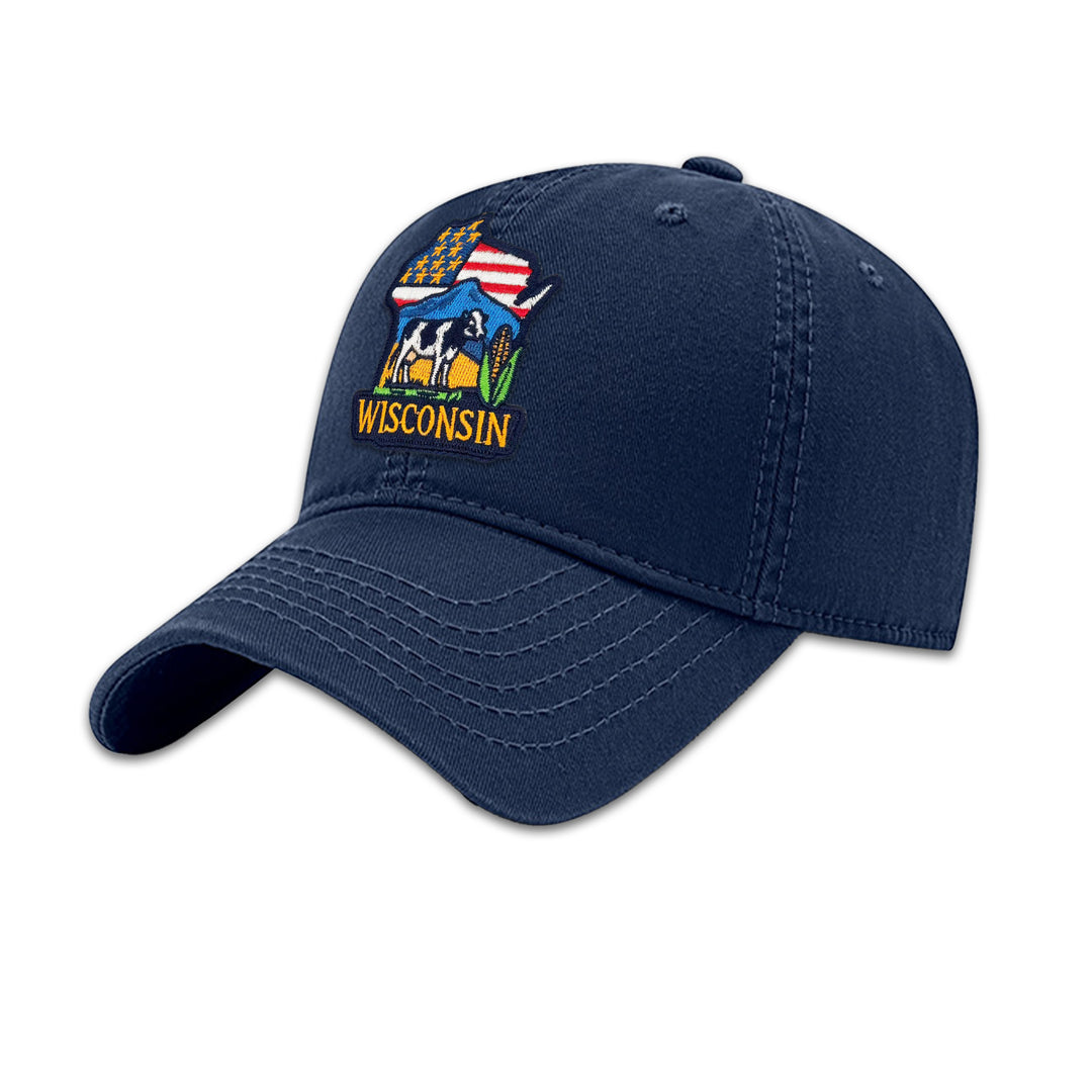 Wisconsin State Pride Embroidered Patch Baseball Cap for Everyday Wear
