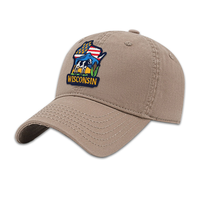 Wisconsin State Pride Embroidered Patch Baseball Cap for Everyday Wear