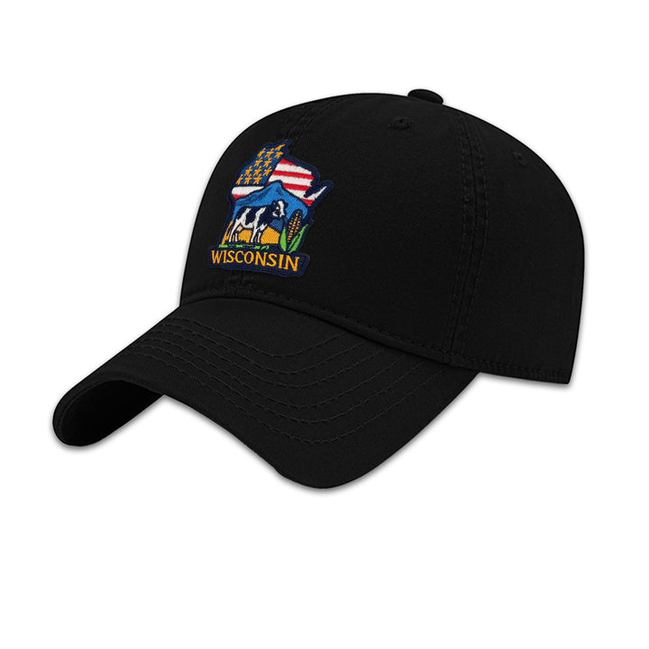 Wisconsin State Pride Embroidered Patch Baseball Cap for Everyday Wear