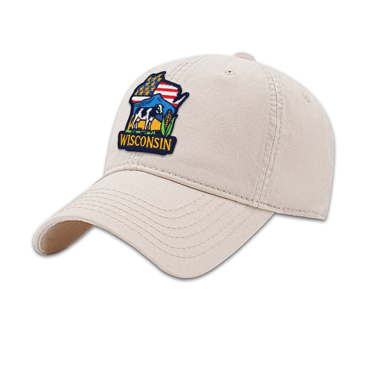 Wisconsin State Pride Embroidered Patch Baseball Cap for Everyday Wear