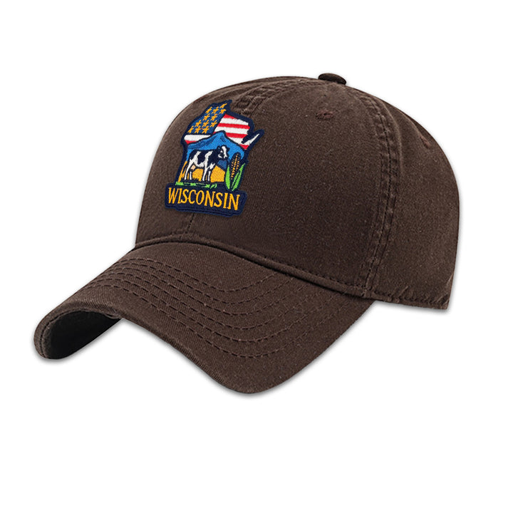 Wisconsin State Pride Embroidered Patch Baseball Cap for Everyday Wear