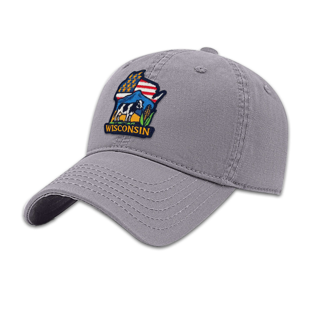 Wisconsin State Pride Embroidered Patch Baseball Cap for Everyday Wear