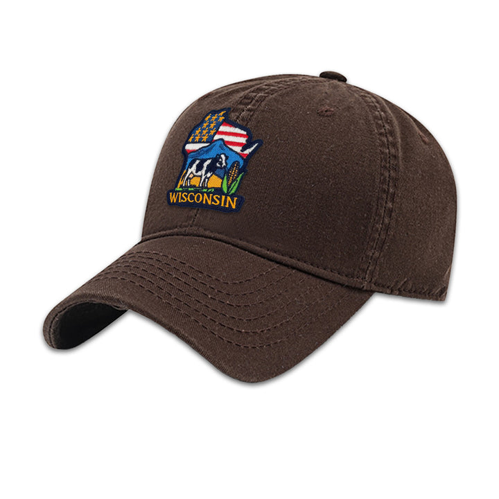 Wisconsin State Pride Embroidered Patch Baseball Cap for Everyday Wear