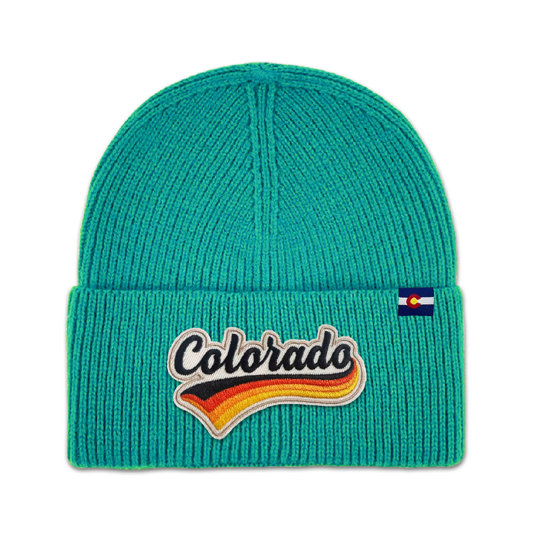 Colorado Retro Script Knit Beanie for Outdoor Adventure Lovers