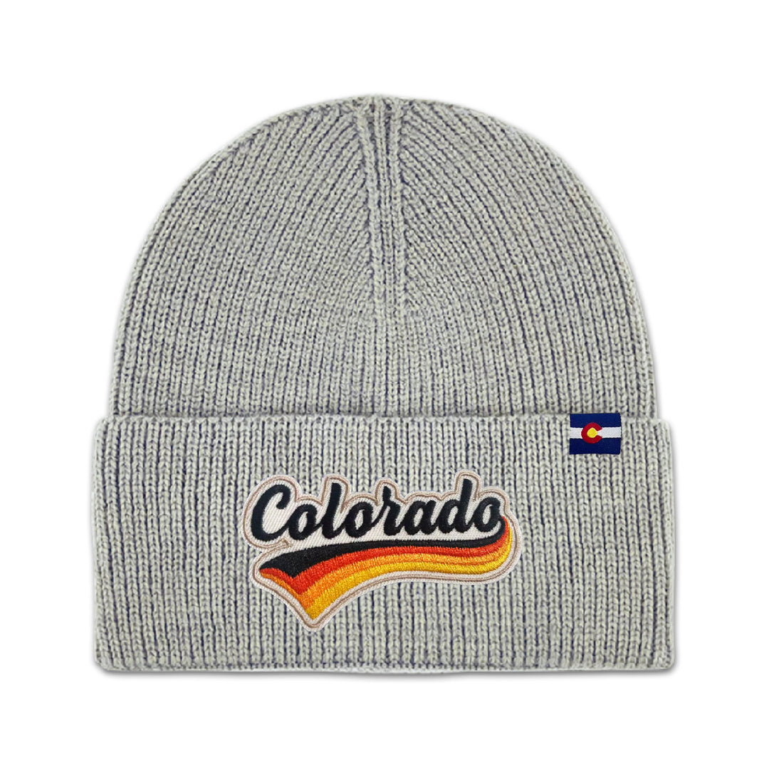 Colorado Retro Script Knit Beanie for Outdoor Adventure Lovers