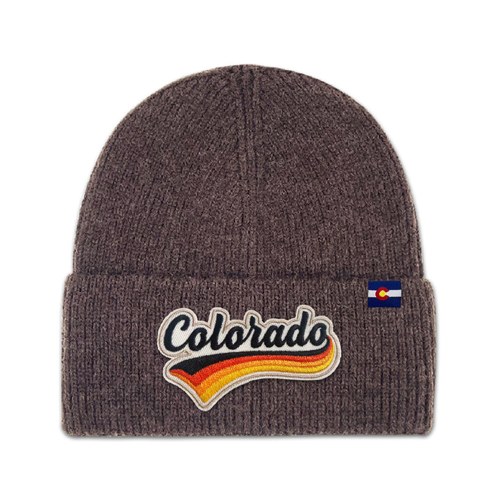 Colorado Retro Script Knit Beanie for Outdoor Adventure Lovers