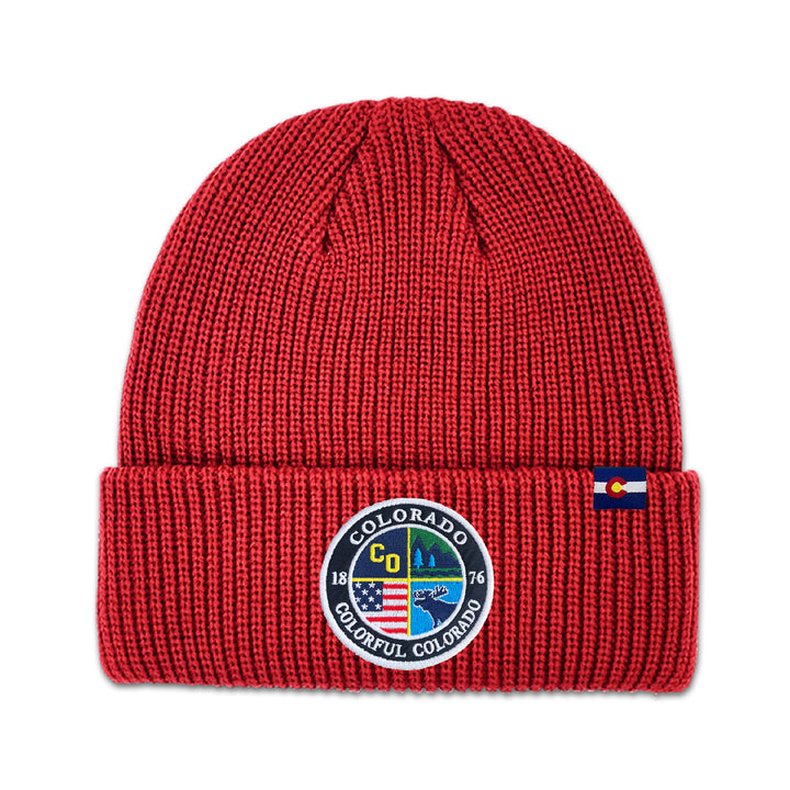 Colorado Colorful Mountain Knit Beanie for Outdoor Adventure Lovers