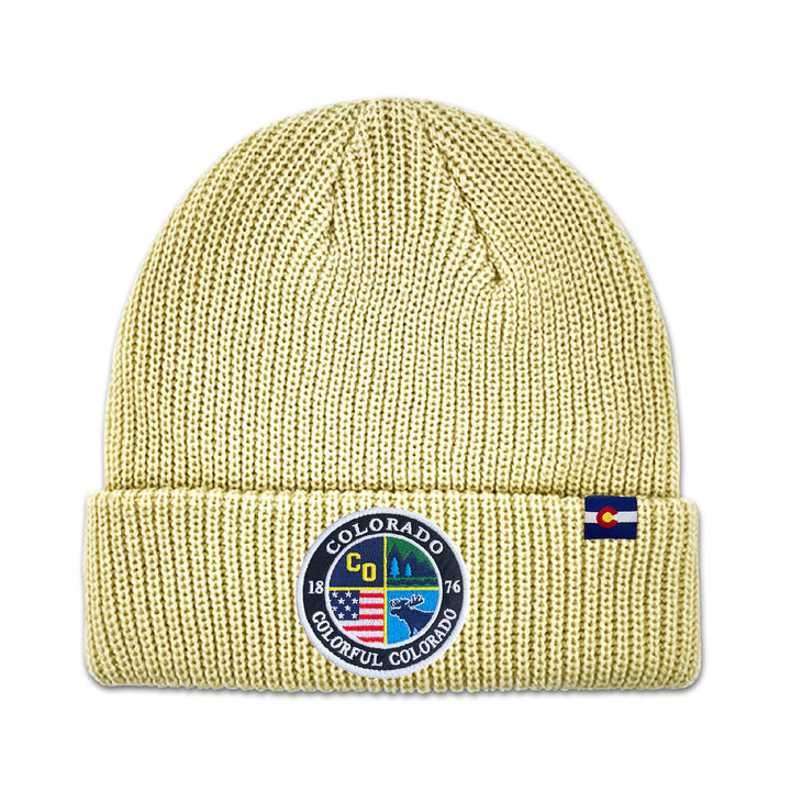 Colorado Colorful Mountain Knit Beanie for Outdoor Adventure Lovers
