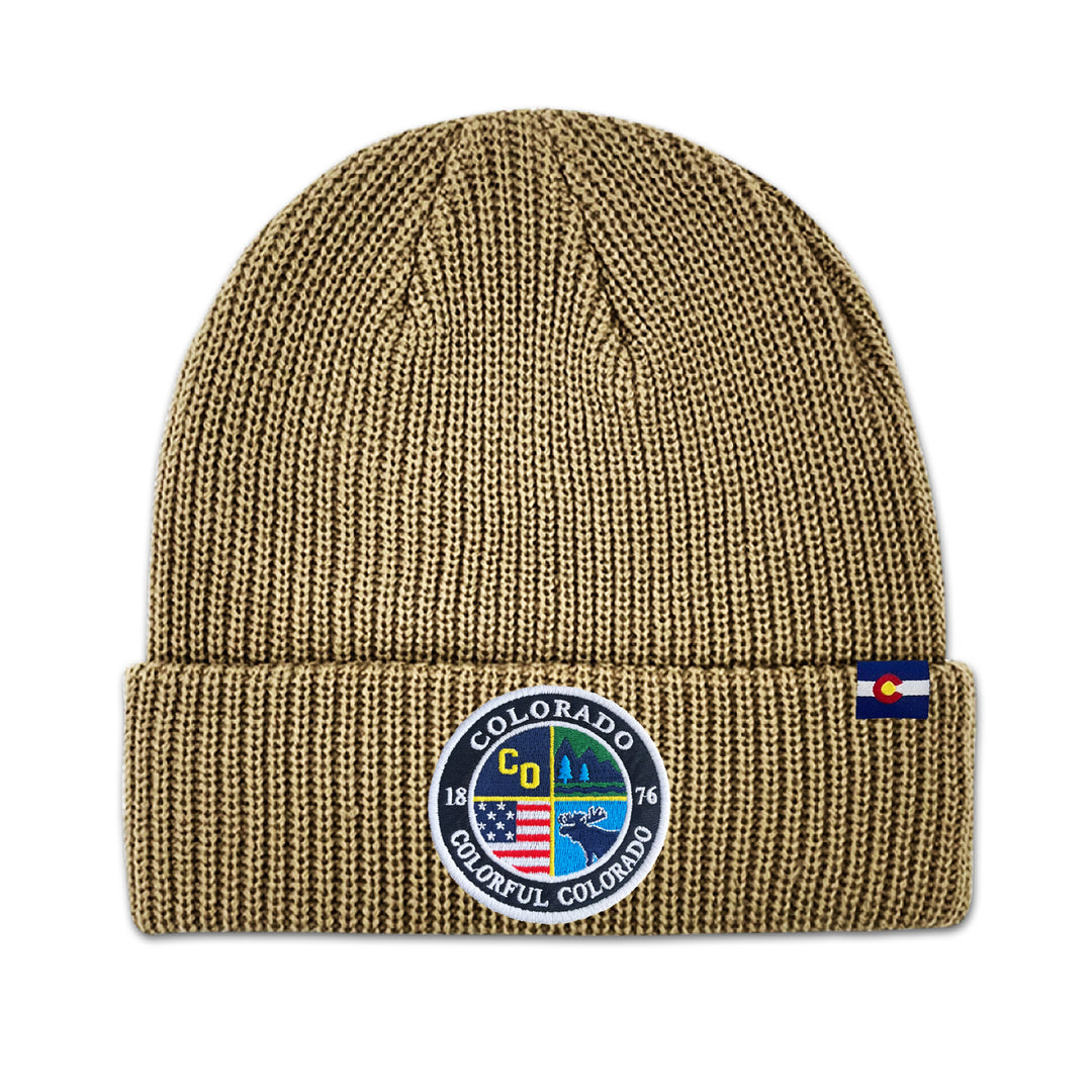 Colorado Colorful Mountain Knit Beanie for Outdoor Adventure Lovers
