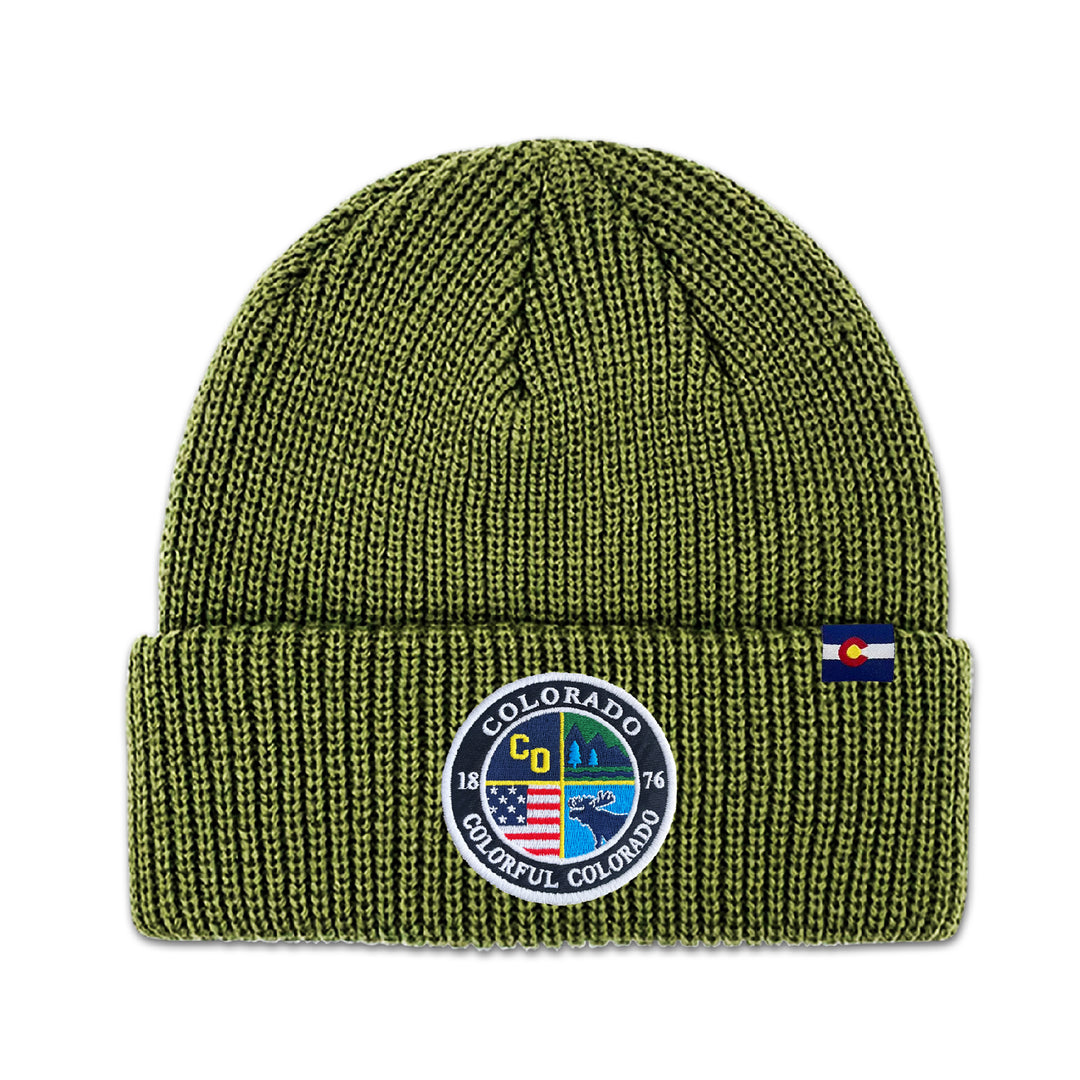 Colorado Colorful Mountain Knit Beanie for Outdoor Adventure Lovers
