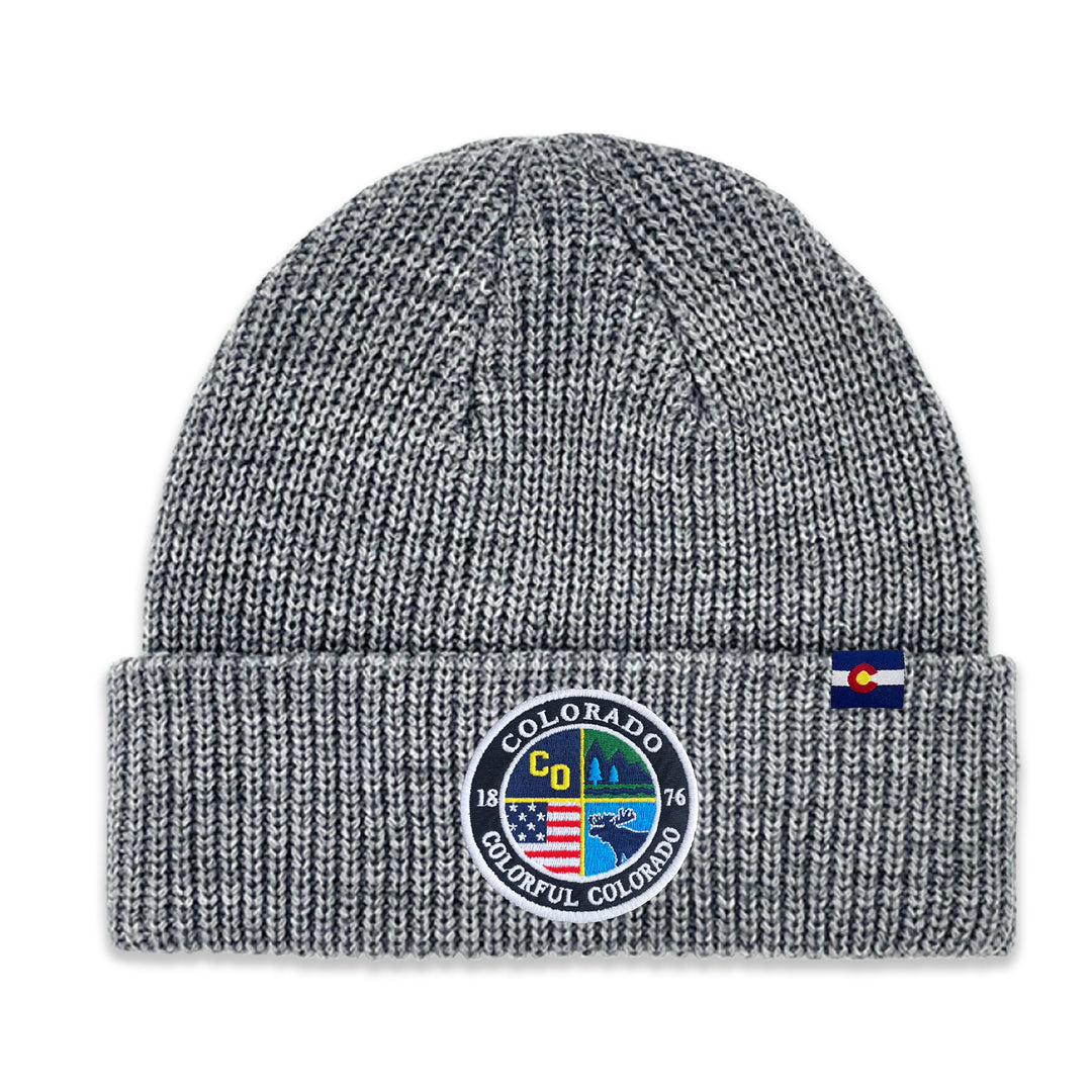 Colorado Colorful Mountain Knit Beanie for Outdoor Adventure Lovers