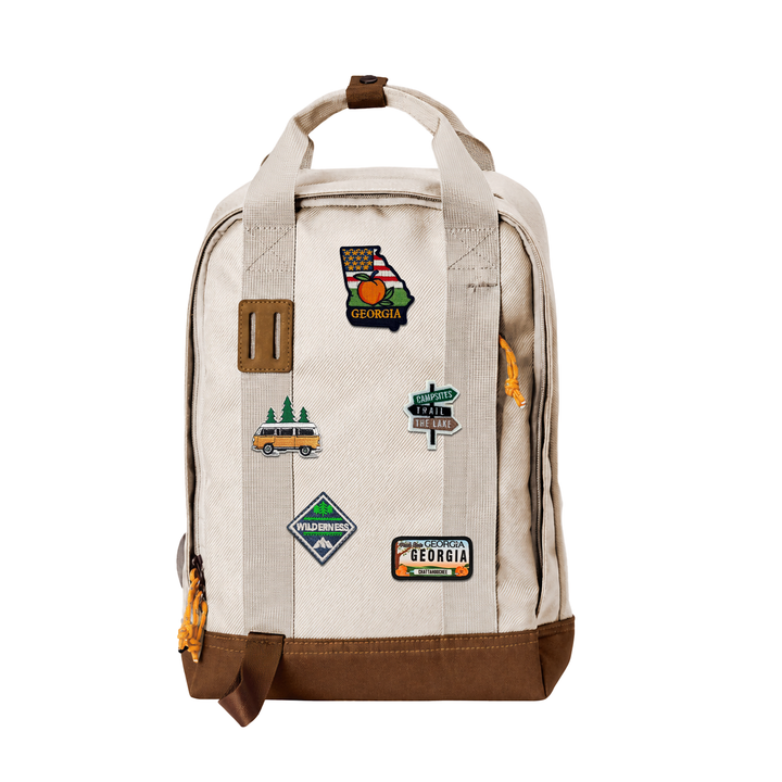 Georgia Peach State 14.5L Waterproof Backpack | Vintage Patch Travel Daypack for Boutiques