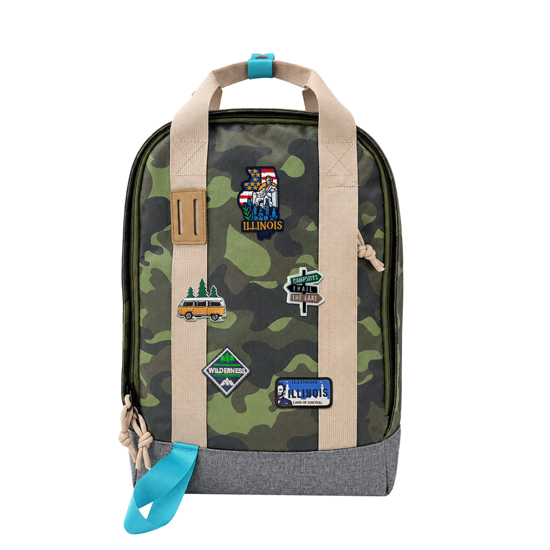 Illinois Landmark Laptop Backpack | Waterproof Heritage Travel Bag for Gift & Tourism Retailers