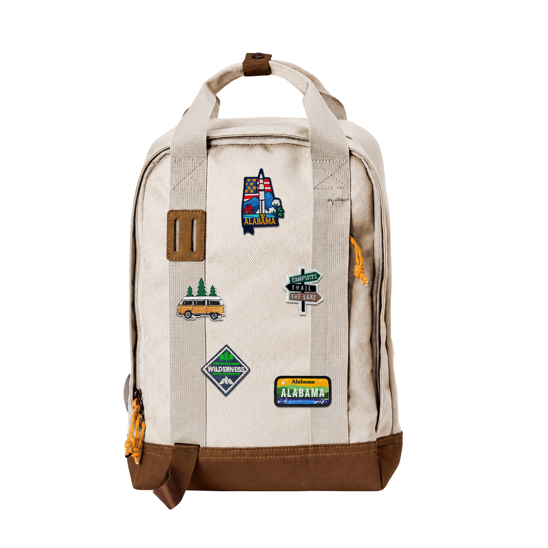 Alabama Heritage Laptop Backpack | Waterproof Vintage Patch Travel Bag for Outdoor Retailers