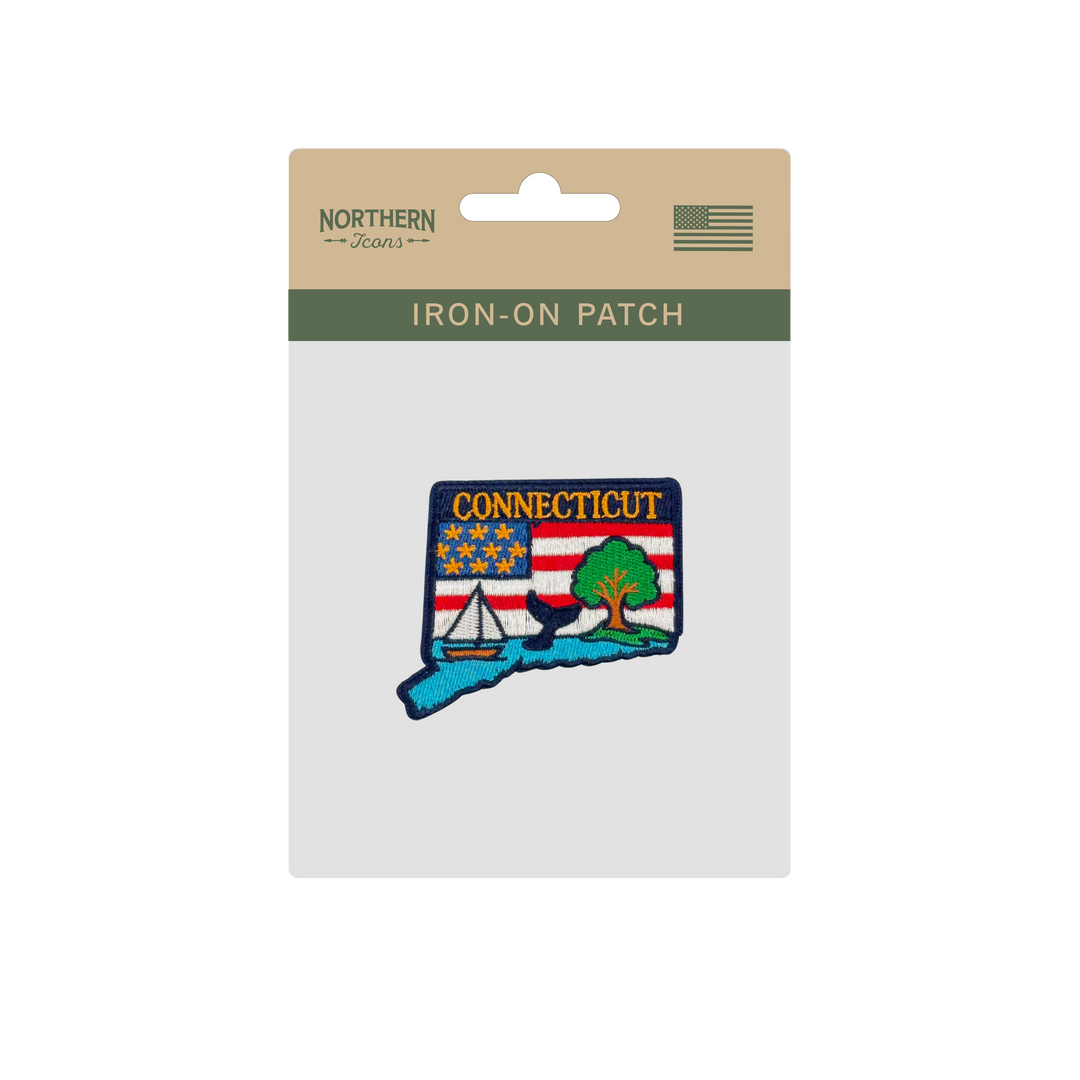 Connecticut Coastal Embroidered Patch Iron On State Souvenir Patch