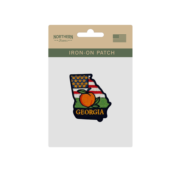 Georgia Peach Embroidered Patch Iron On State Souvenir Patch