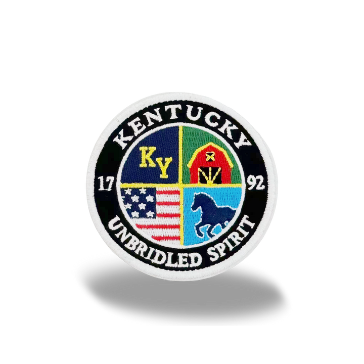 Kentucky Unbridled Spirit Embroidered Patch, Vintage State Patch Iron-On