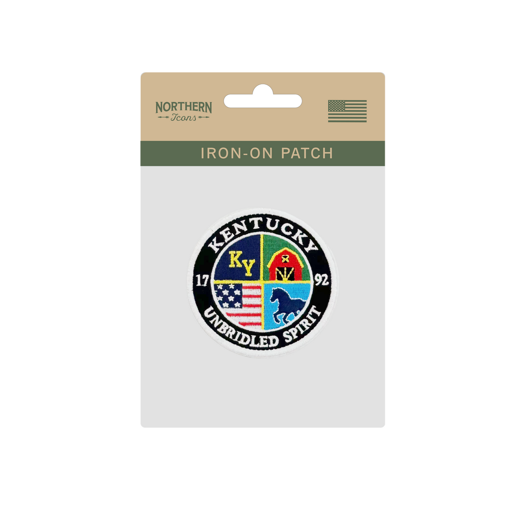 Kentucky Unbridled Spirit Embroidered Patch, Vintage State Patch Iron-On