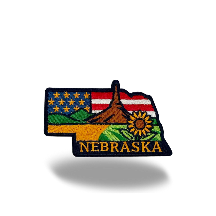 Nebraska Prairie Sunflower Embroidered Patch Iron On State Souvenir Patch