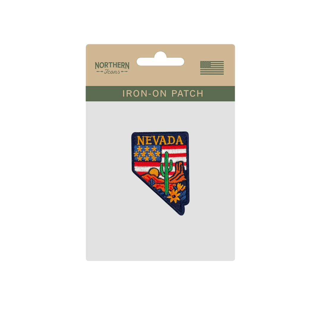 Nevada Desert Cactus Embroidered Patch Iron On State Souvenir Patch