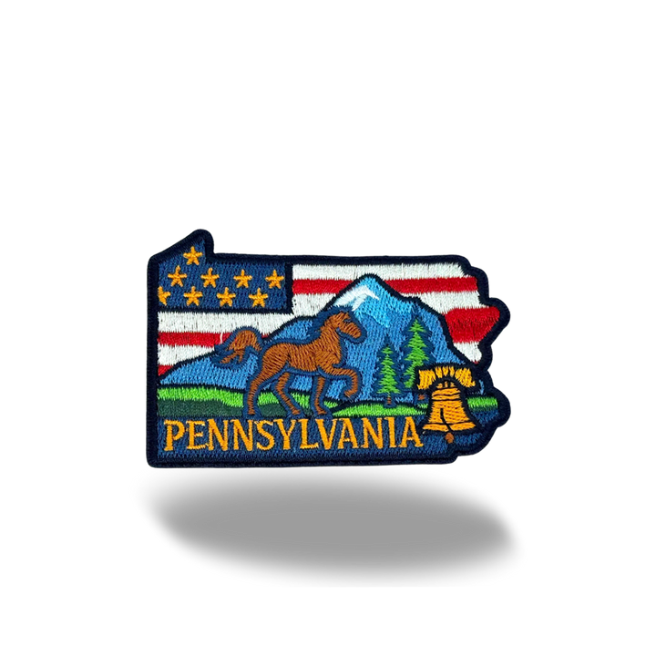 Pennsylvania Mountain Horse Embroidered Patch Iron On State Souvenir Patch