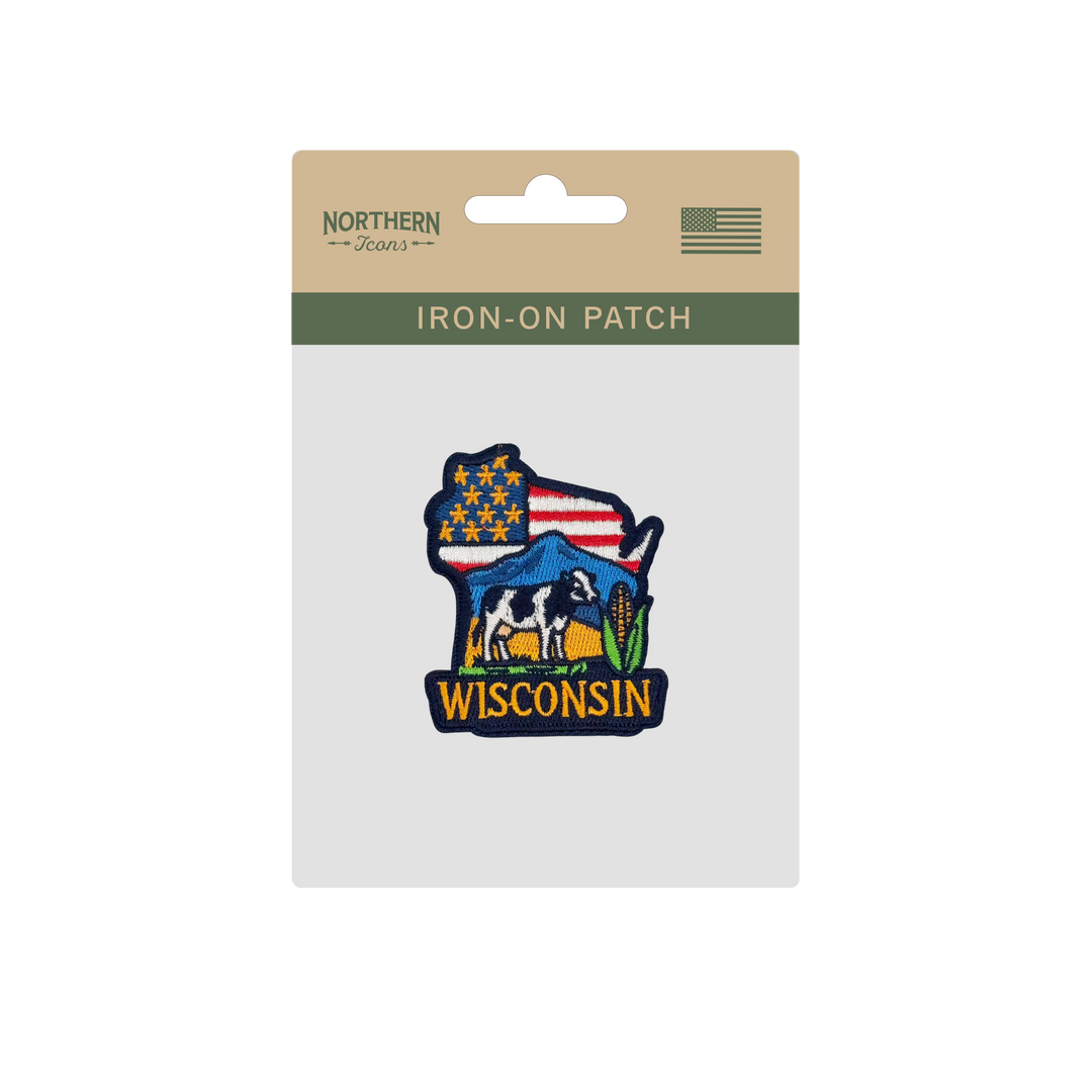 Wisconsin Dairy Cow Embroidered Patch Iron On State Souvenir Patch