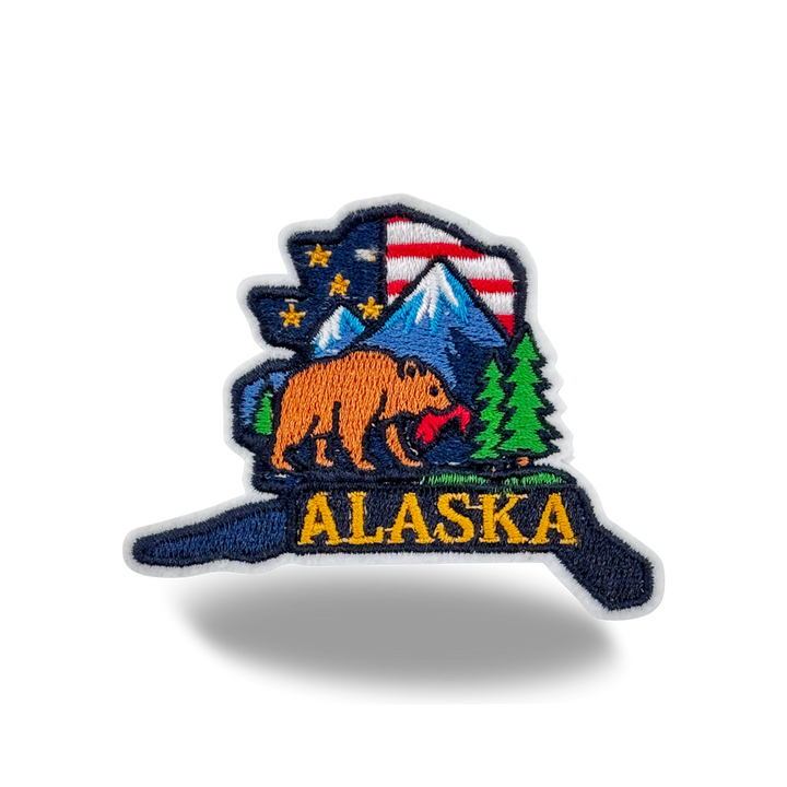 Alaska Bear Mountain Embroidered Patch for Hats Jackets Bags