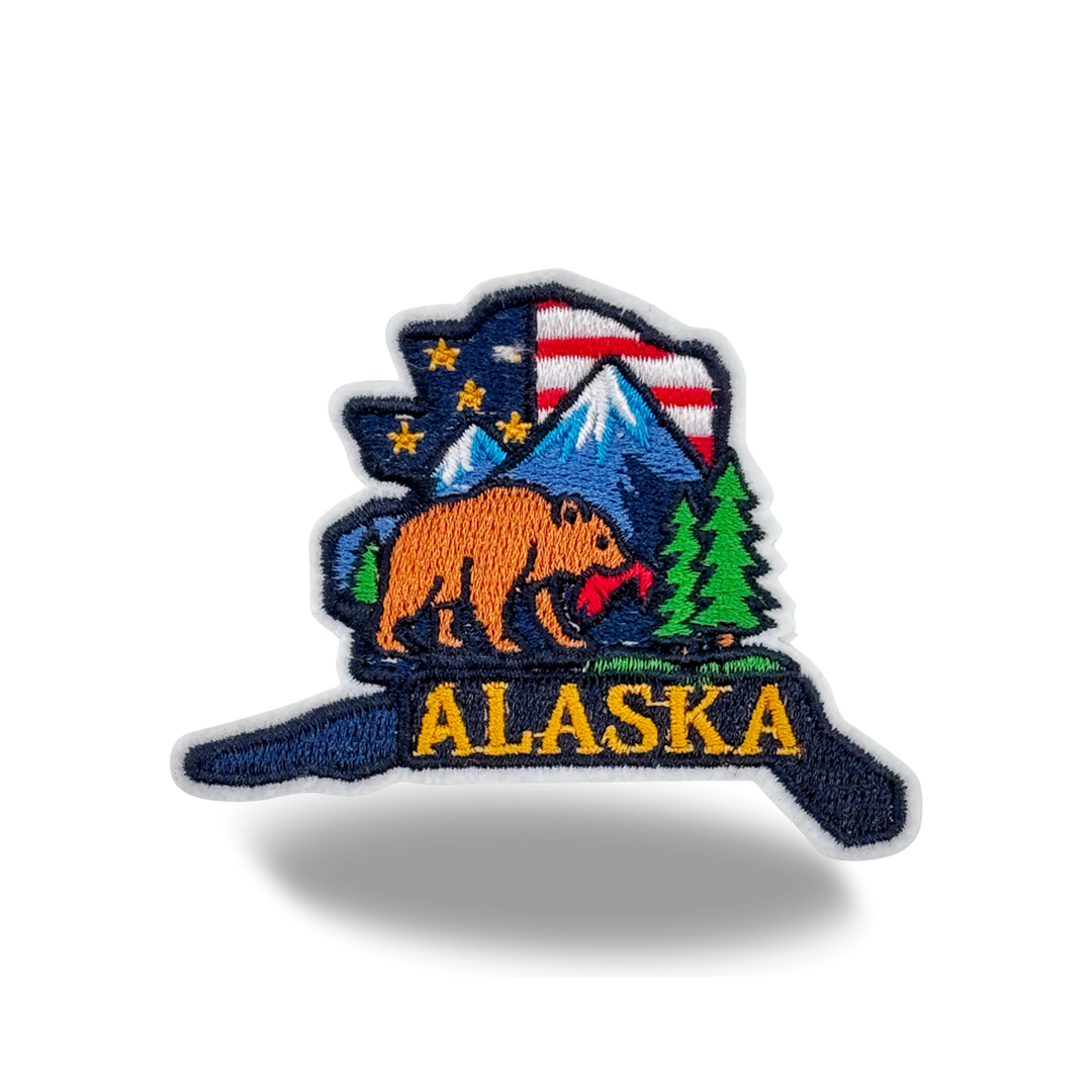Alaska Bear Embroidered Patch Baseball Cap – Alaska Wildlife & Mountain Adventure Souvenir Hat