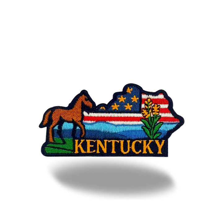 Kentucky Horse Embroidered Patch Baseball Cap – Kentucky State Souvenir Hat with Horse & Goldenrod Design