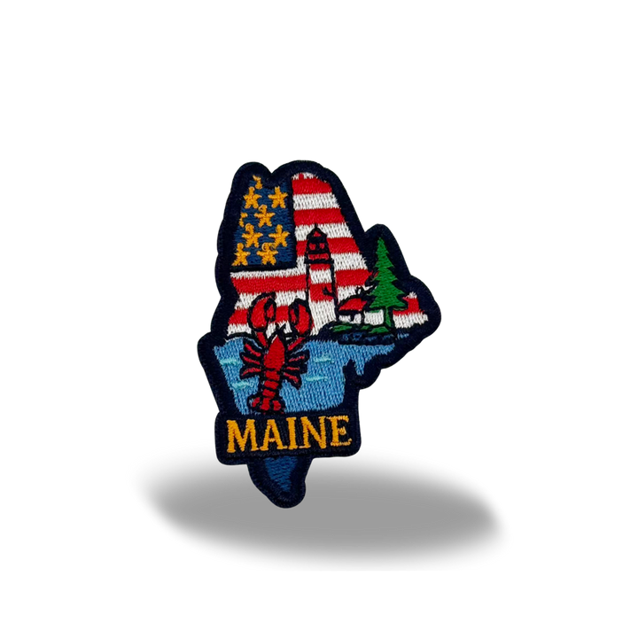 Maine Lighthouse & Lobster Embroidered Patch Baseball Cap