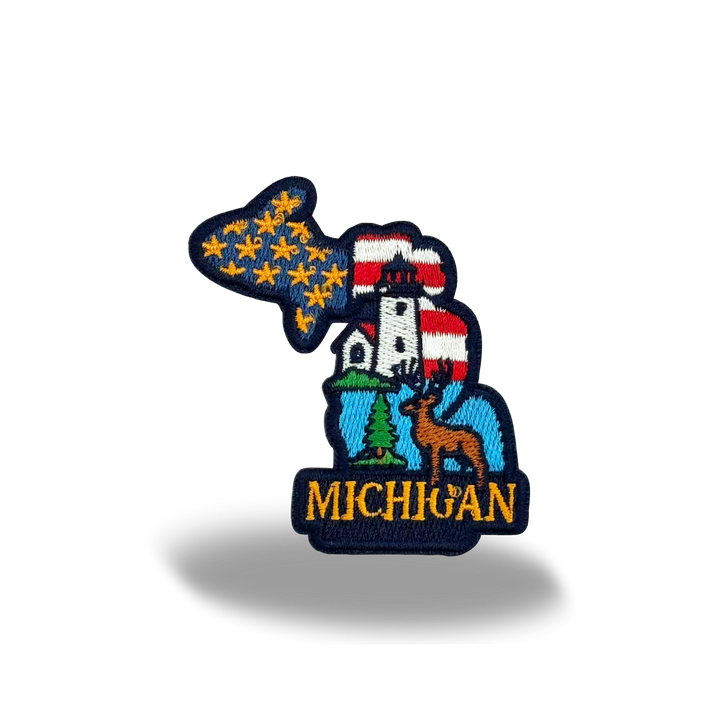 Michigan Washed Cotton Twill Baseball Cap with Vintage Patch for Men Women