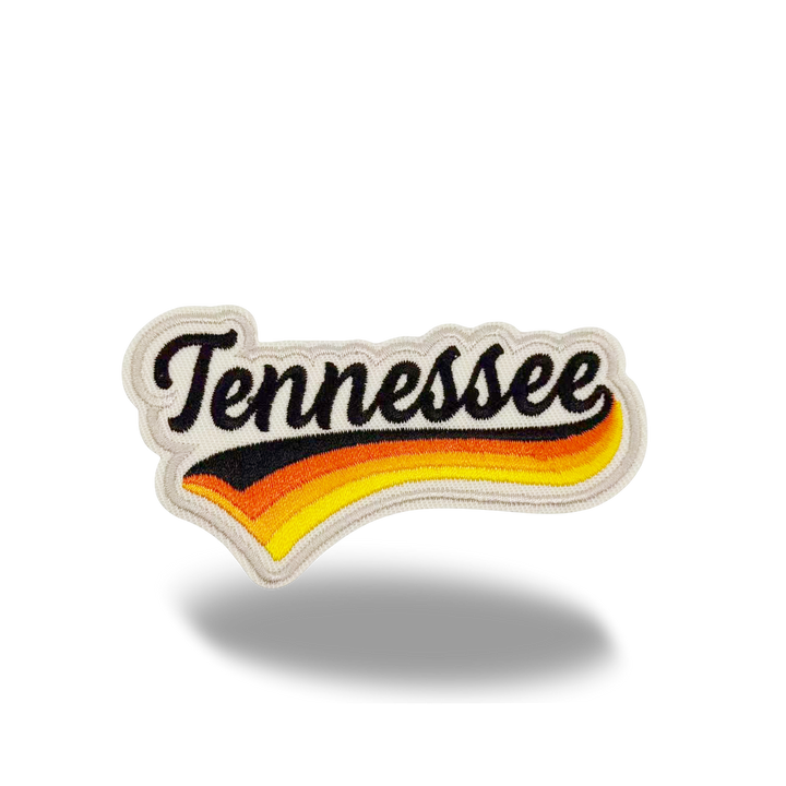 Tennessee Retro Script Embroidered Patch ¨C Vintage Travel Style Iron-On Patch