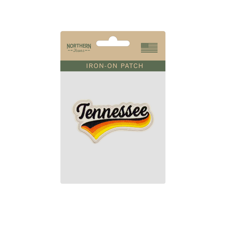 Tennessee Retro Script Embroidered Patch ¨C Vintage Travel Style Iron-On Patch