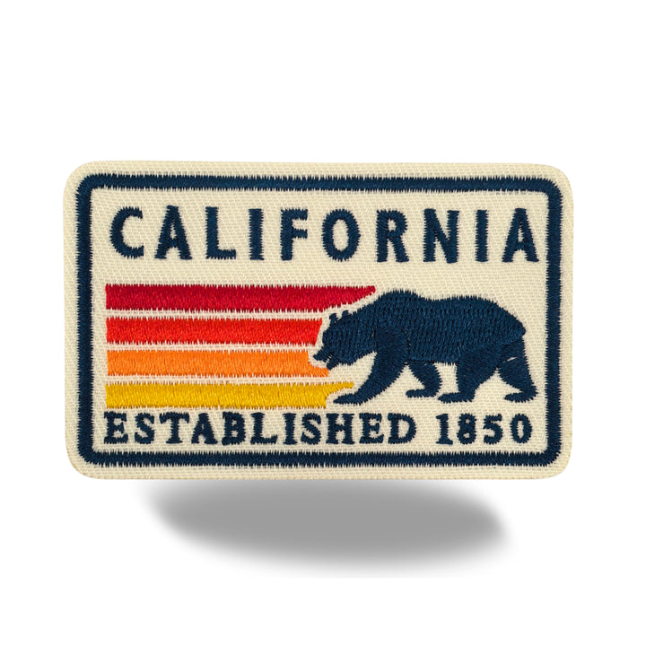 California Bear Embroidered Iron-On Patch – Vintage State Wildlife Souvenir Patch