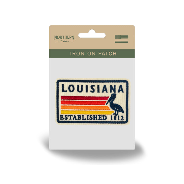 Louisiana Pelican Embroidered Iron-On Patch – Vintage State Souvenir Travel Patch