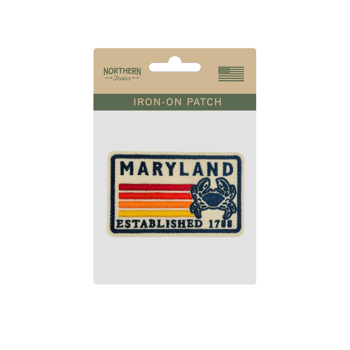 Maryland Blue Crab Embroidered Iron-On Patch – Vintage State Souvenir Patch