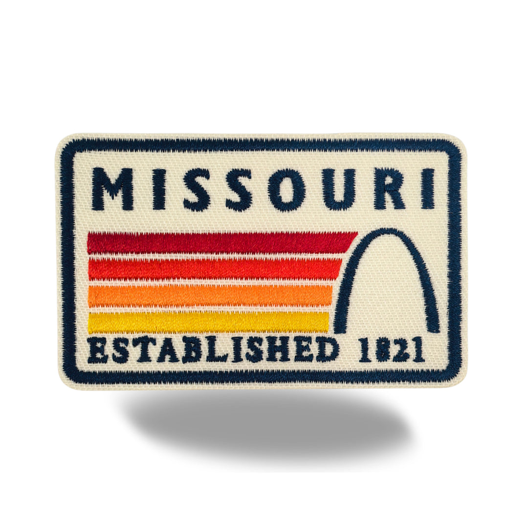 Missouri Gateway Arch Embroidered Iron-On Patch – Vintage State Souvenir Travel Patch