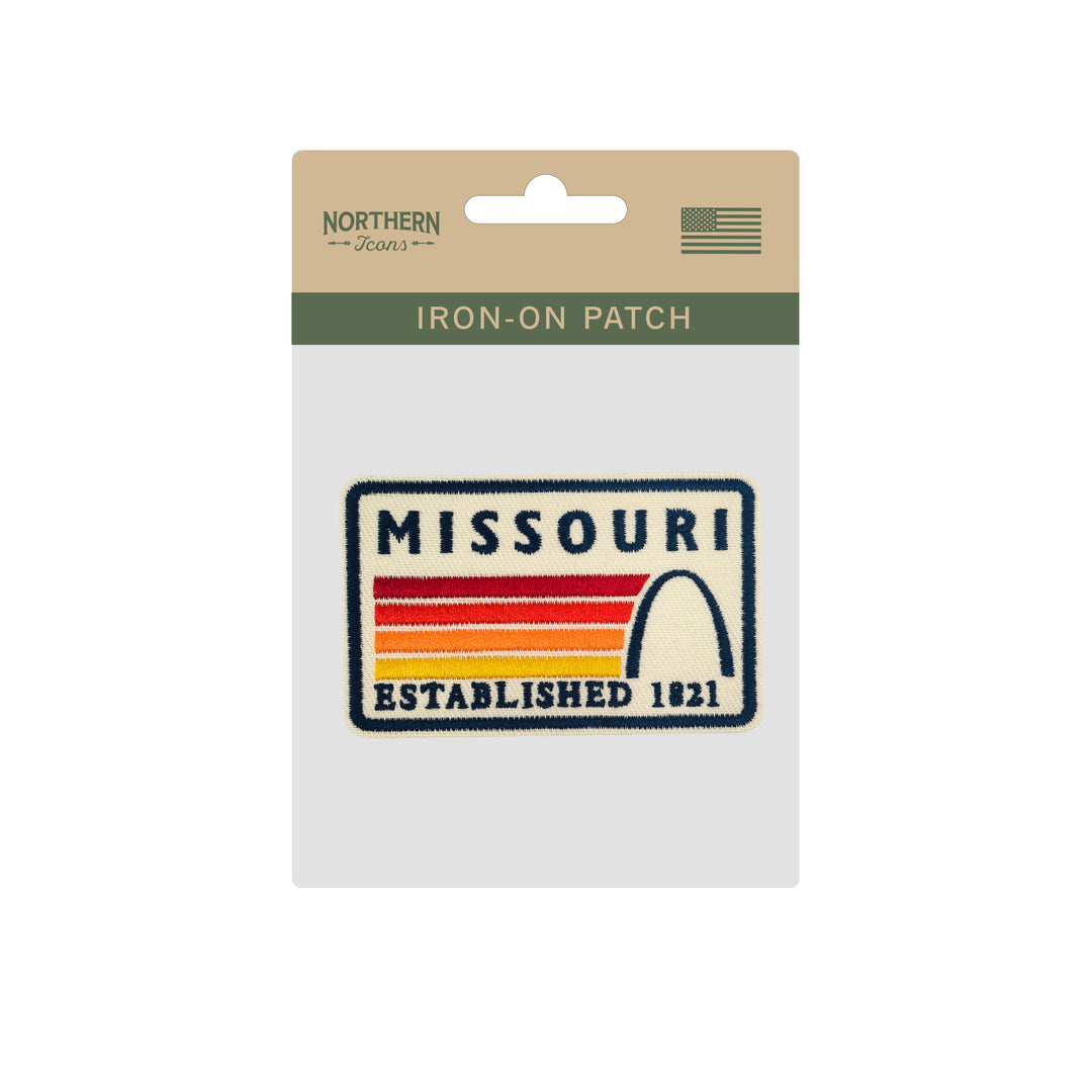 Missouri Gateway Arch Embroidered Iron-On Patch – Vintage State Souvenir Travel Patch