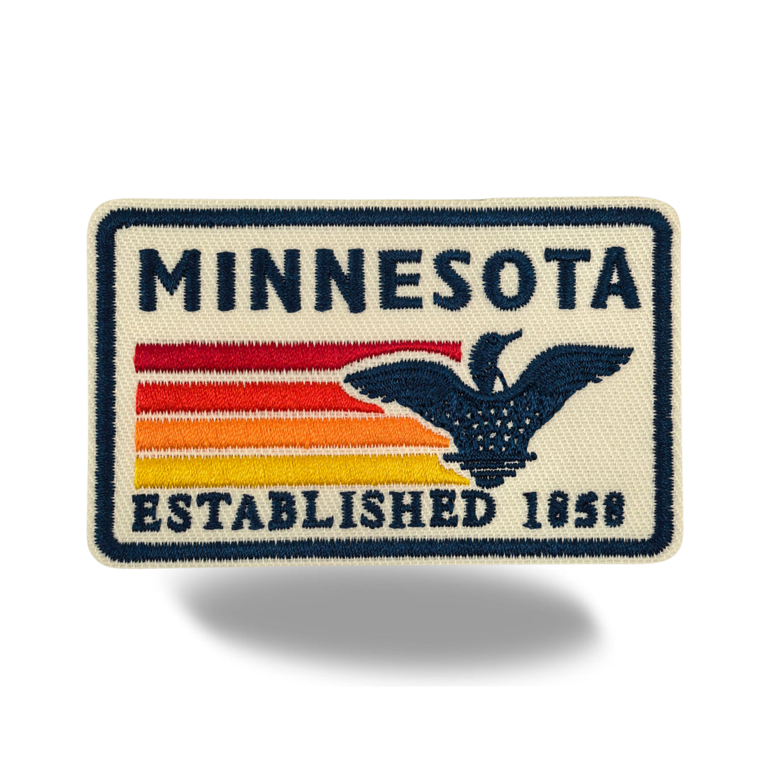 Minnesota Loon Embroidered Iron-On Patch – Vintage State Souvenir Patch