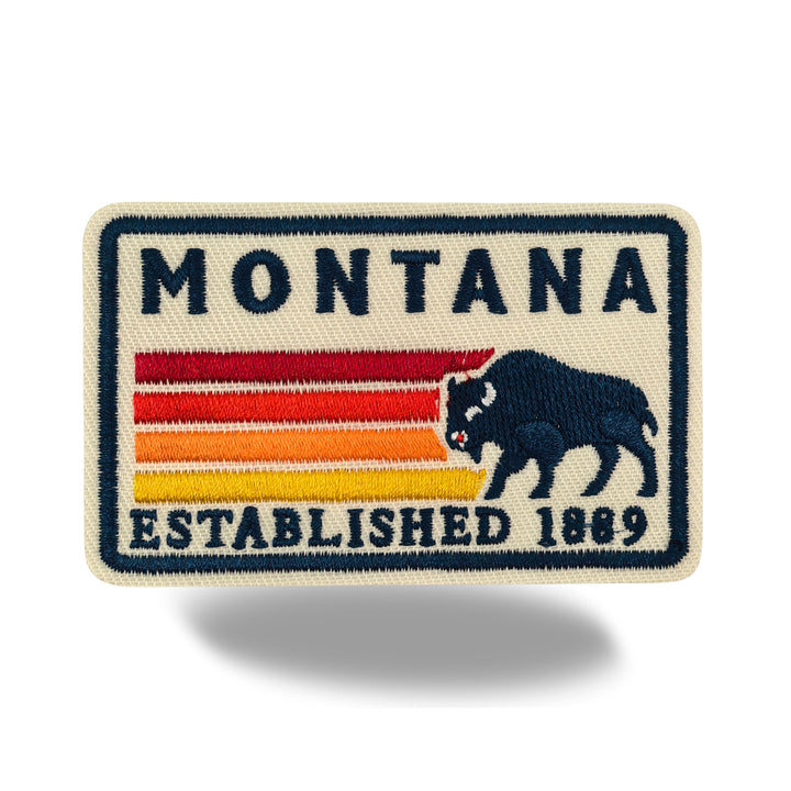 Montana Retro Mountain Patch Knit Beanie for Outdoor Winter Wear