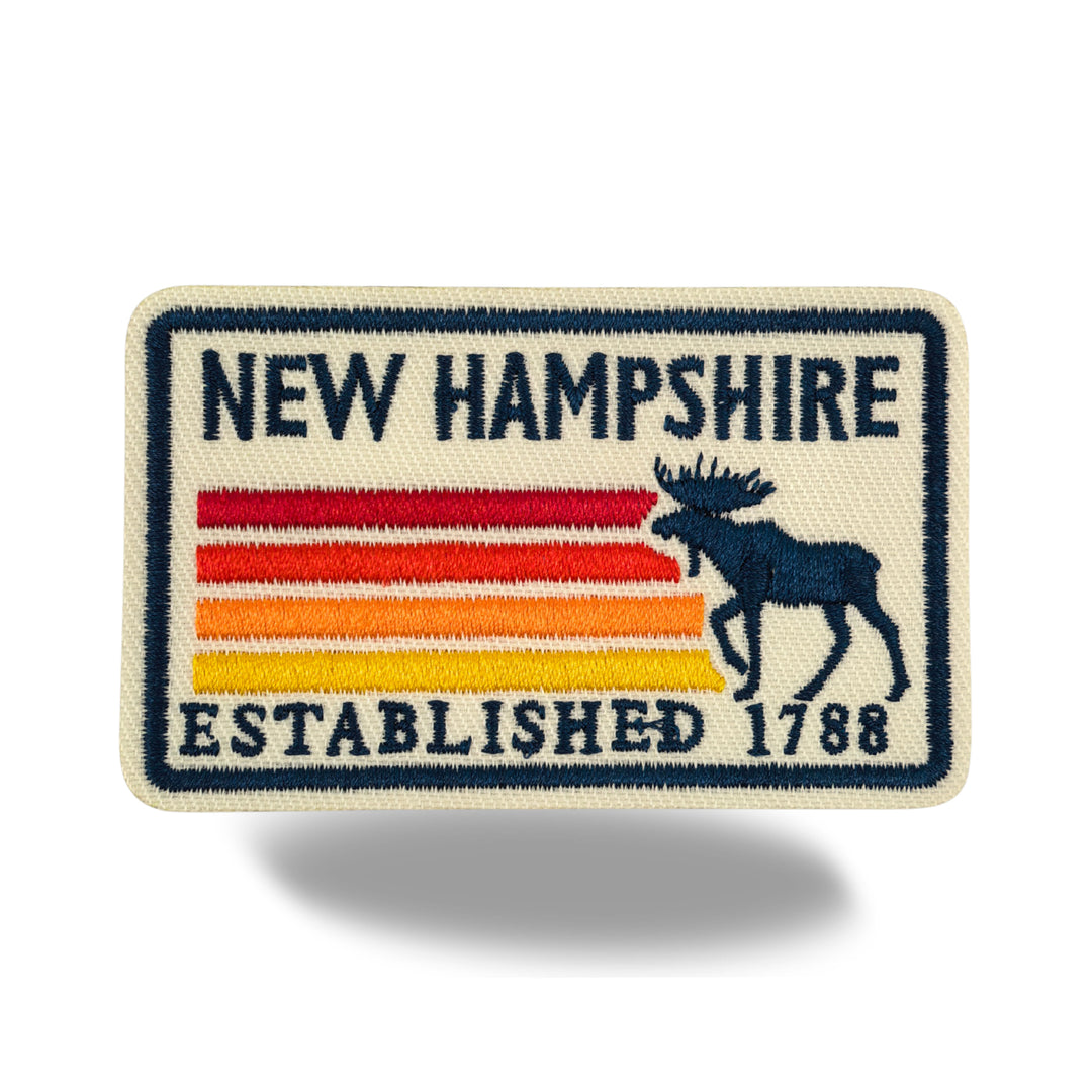 New Hampshire Moose Embroidered Iron-On Patch – Vintage State Souvenir Patch