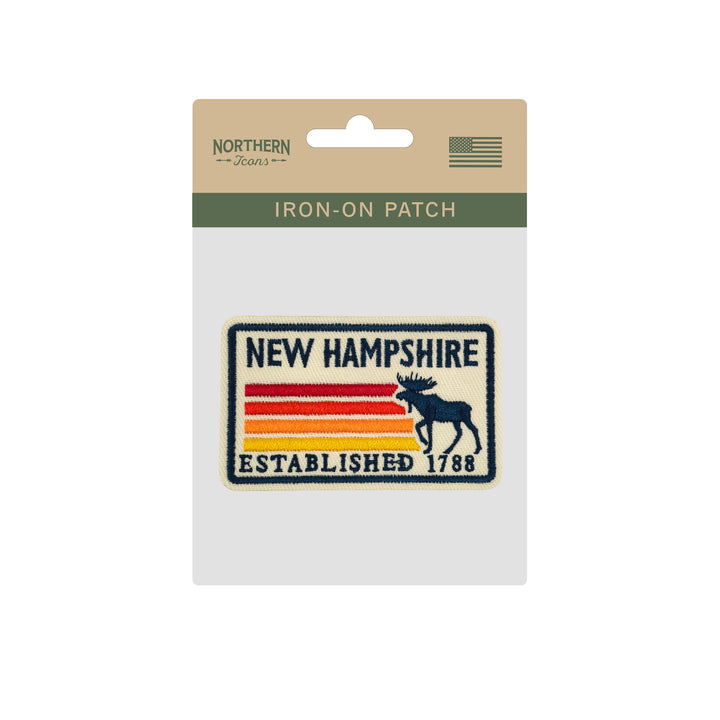 New Hampshire Moose Embroidered Iron-On Patch – Vintage State Souvenir Patch