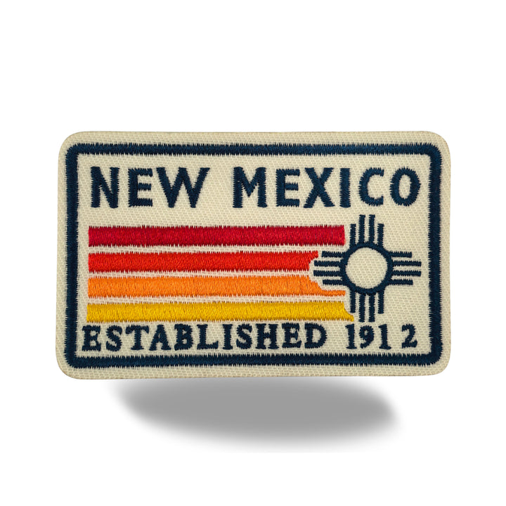 New Mexico Zia Sun Embroidered Iron-On Patch – Vintage State Souvenir Patch