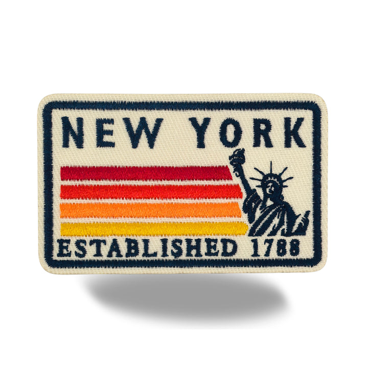 New York Statue of Liberty Embroidered Iron-On Patch – Vintage State Souvenir Patch