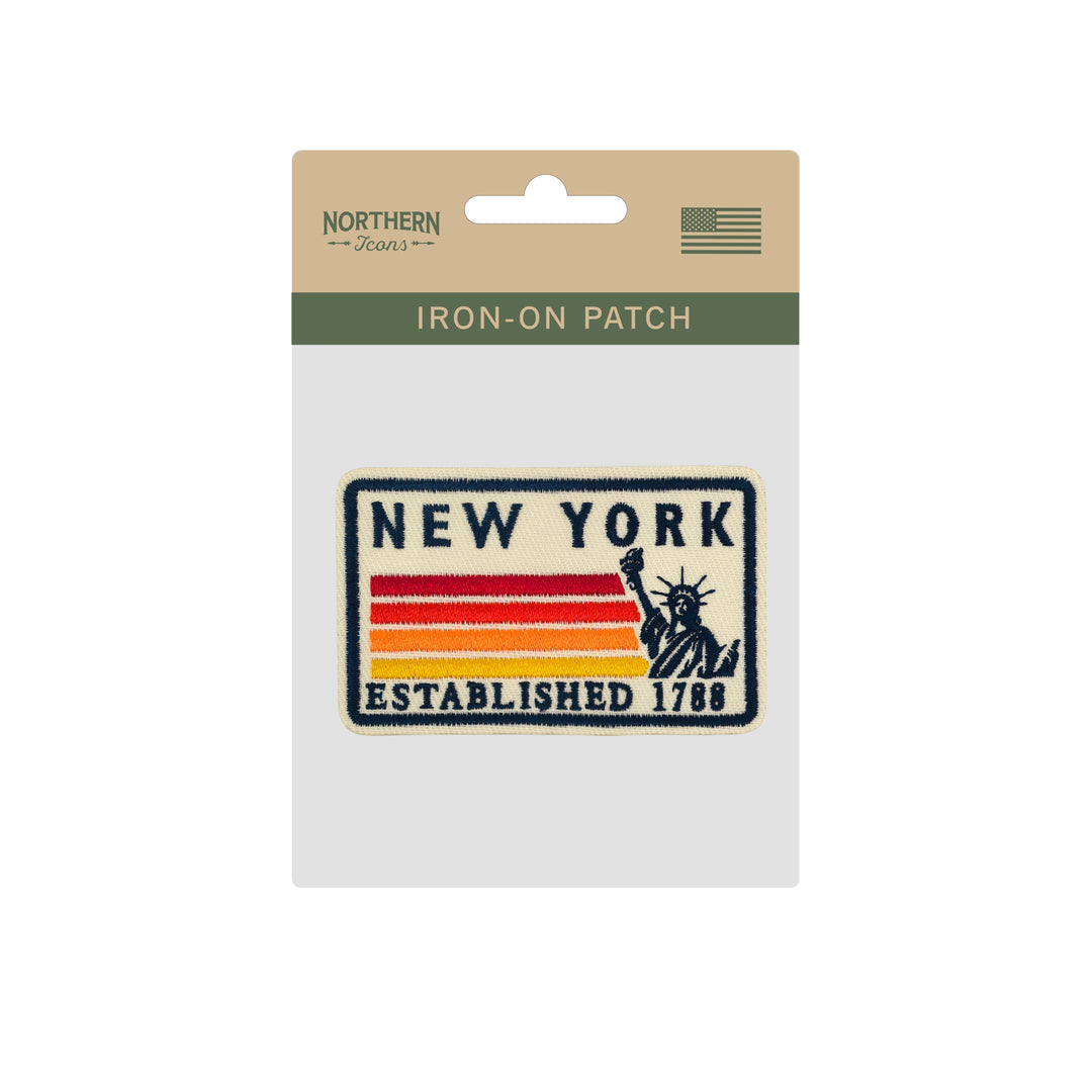 New York Statue of Liberty Embroidered Iron-On Patch – Vintage State Souvenir Patch