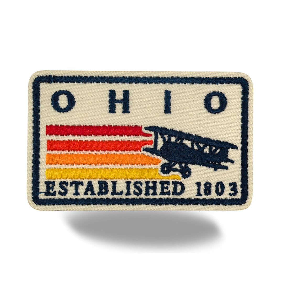 Ohio Vintage Airplane Embroidered Iron-On Patch – Vintage State Souvenir Travel Patch