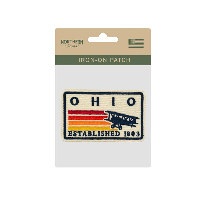 Ohio Vintage Airplane Embroidered Iron-On Patch – Vintage State Souvenir Travel Patch