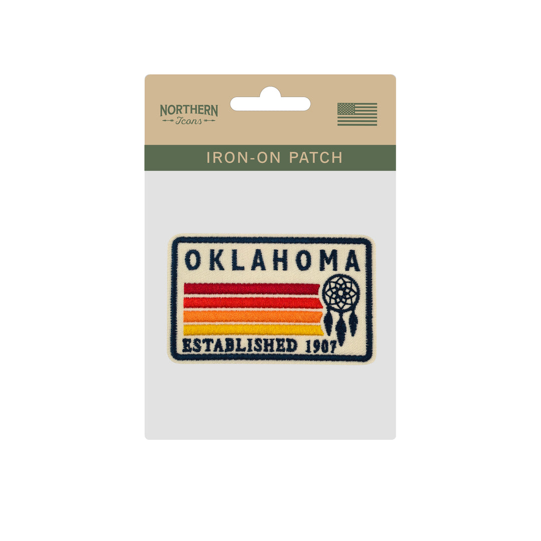 Oklahoma Dreamcatcher Embroidered Iron-On Patch – Vintage State Souvenir Patch