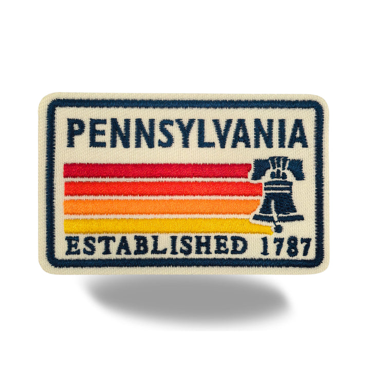 Pennsylvania Liberty Bell Embroidered Iron-On Patch – Vintage State Souvenir Travel Patch